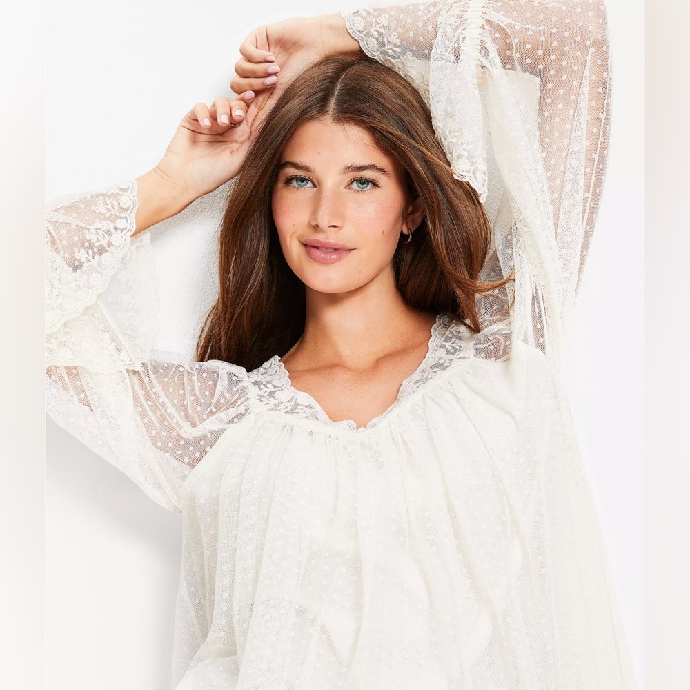 Dotted Tulle Blouse